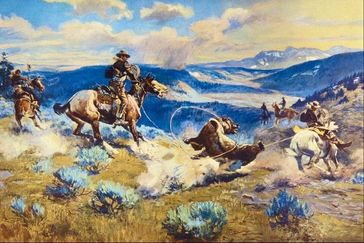 Charles M Russell Loops and Swift Horses are Surer Than Lead Spain oil painting art